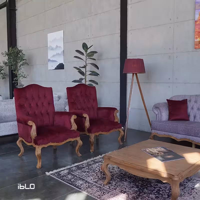 آباژور ایستاده چوبی رنگ زرشکی