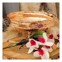 آجیل خوری مسی پایه دار - مدل گل - نانو شده - برند رایا مس زنجان
