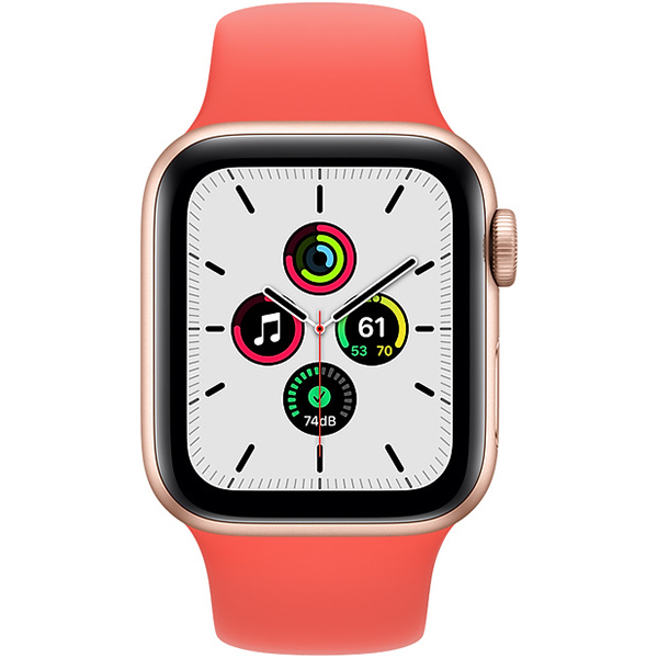 سری اس ای آلومینیوم 40 میلیمتری زنانه قاب طلایی با بند اسپرت آلویی - Hiapple.ir