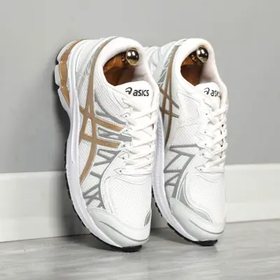 کتونی اسیکس کیانو 20 سفید طلایی Asics Kayano باتیس بوتیک