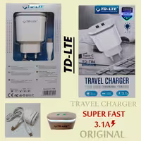 شارژر TD-LTE،مدل T86، سوپر فست،همراه با کابل لایتینگ(APPLE)