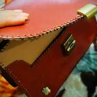 کیف مدارک مردانه دست دوز با چرم مصنوعی