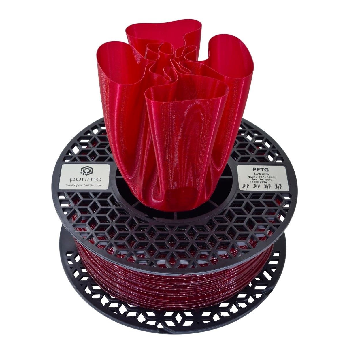 فیلامنت پرینتر سه بعدی PETG Transparent شرابی برند porima