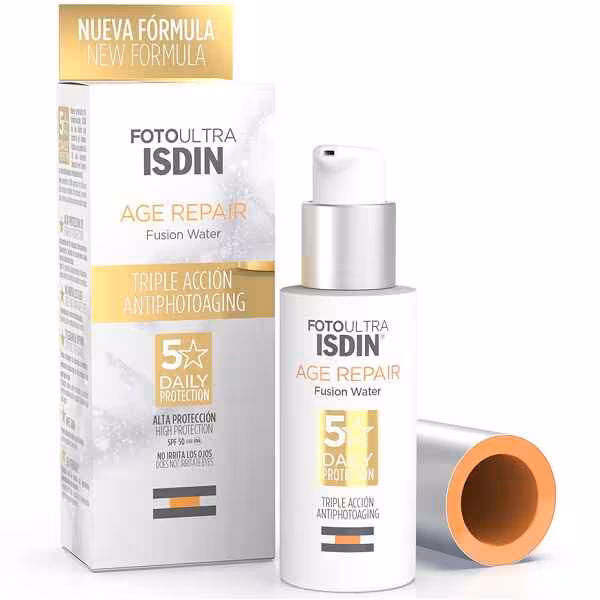 ضد آفتاب ایزدین ISDIN مدل ایج ریپیر فیوژن واتر AGE REPAIR FUSION WATER حجم 50 میل | ضد چروک