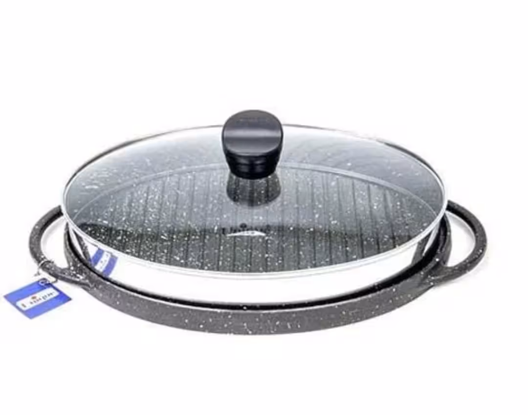 تابه گریل چدن بیضی یونیک سایز 42 بدون چوب کد un-6011