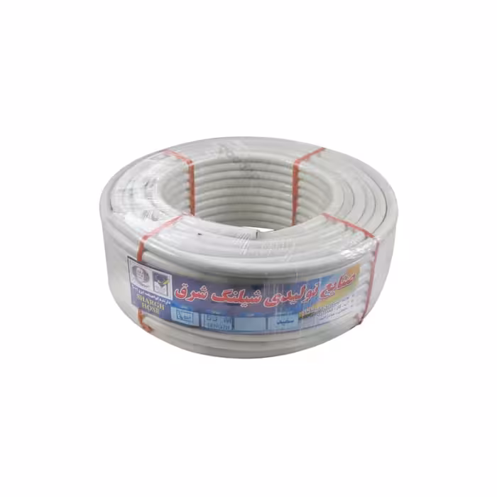 شیلنگ ( شلنگ ) گاز سایز 3/8 ( دهانه خروجی 9 میلی متر ) روکش سفید داخل آبی شرق