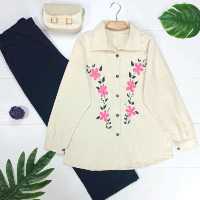 ست پیراهن و شلوار لنین باکیفیت عیدانه گلبهار