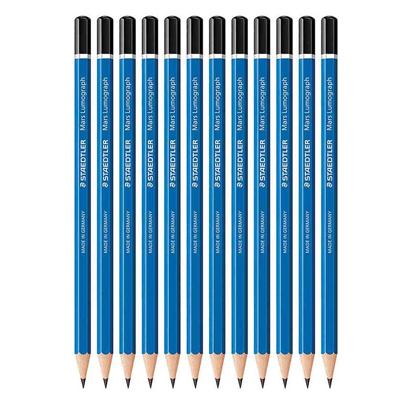 خرید مداد طراحی 7B استدلر مدل Mars Lumograph 100-7B بسته 12 عددی