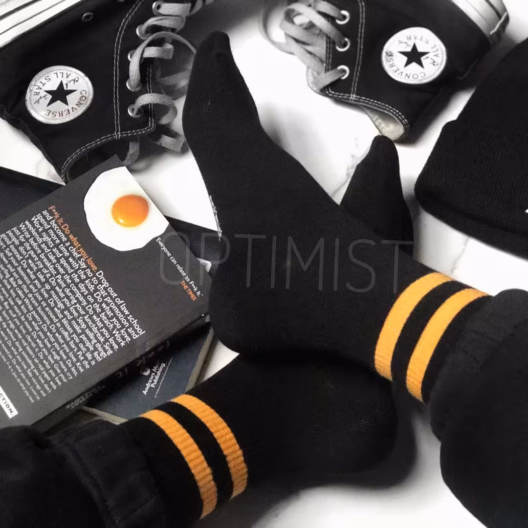 جوراب آپتمیست مشکی دو خط 