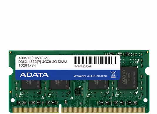 رم لپ تاپ ای دیتا 4 گیگابایت با فرکانس 1333 مگاهرتز