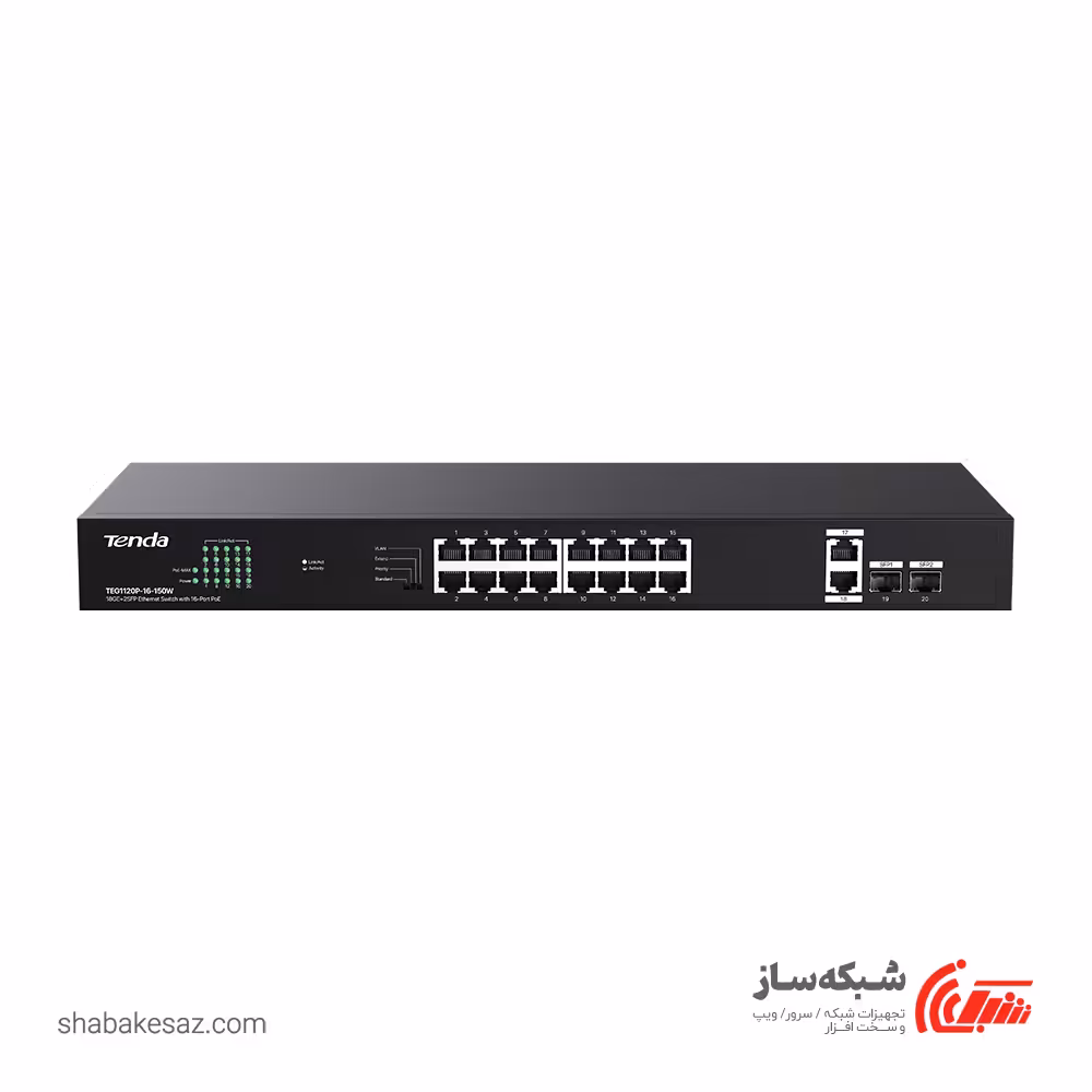 قیمت و خرید سوئیچ شبکه تندا Tenda TEG1120P-16-150W PoE - شبکه ساز