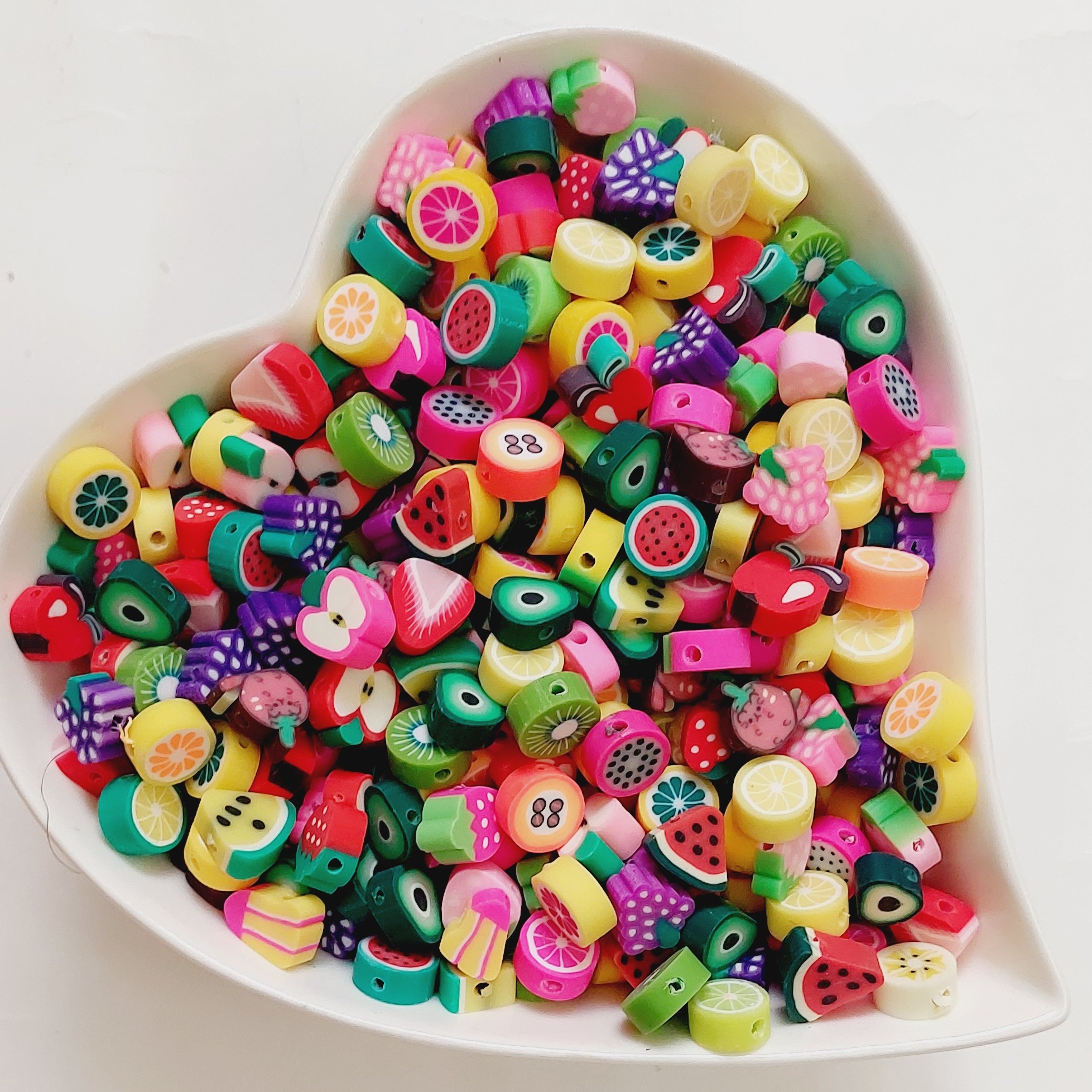 فیمو طرح میوه فیمو اشکال(بسته های40عددی)طول1سانت فیمو میوه