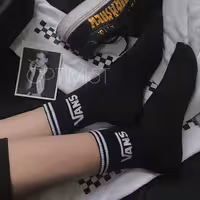 جوراب ساقدار Vans اسپرت کش انگلیسی مشکی فری سایز