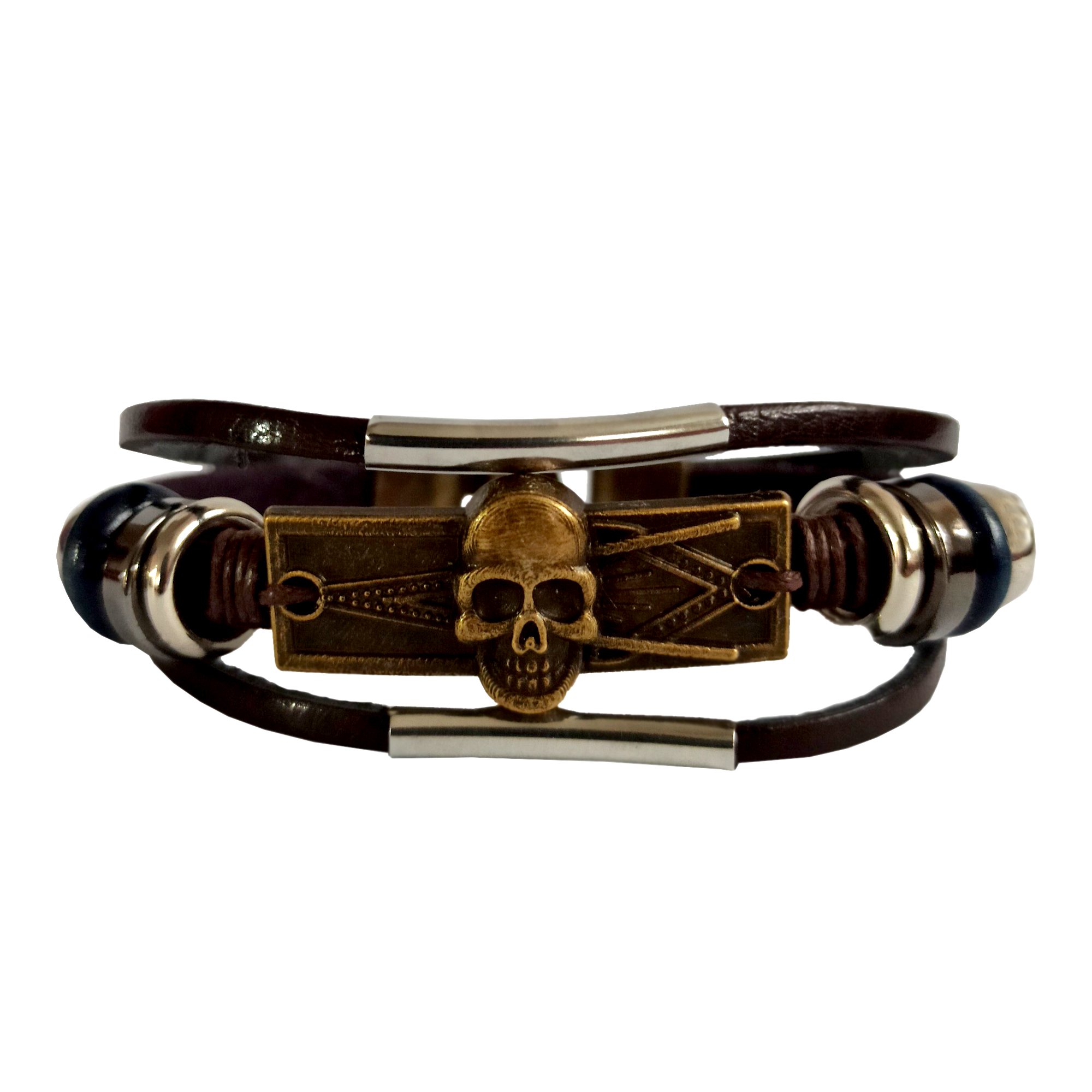 دستبند چرمی طرح اسکلت کد CAF2020