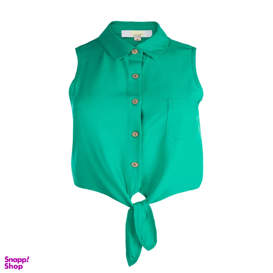 تاپ زنانه مدل گره ای کد 402 رنگ سبز