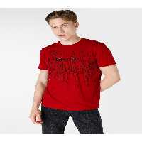 تی شرت قرمز مردانه یقه دوچرخه تناسب منظم طرح دار آستین کوتاه T shirt Colin’s