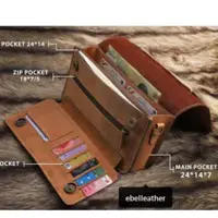 کیف مدارک شیک و کاربردی چرم طبیعی و دست دوز تیاراچرم مشهد 