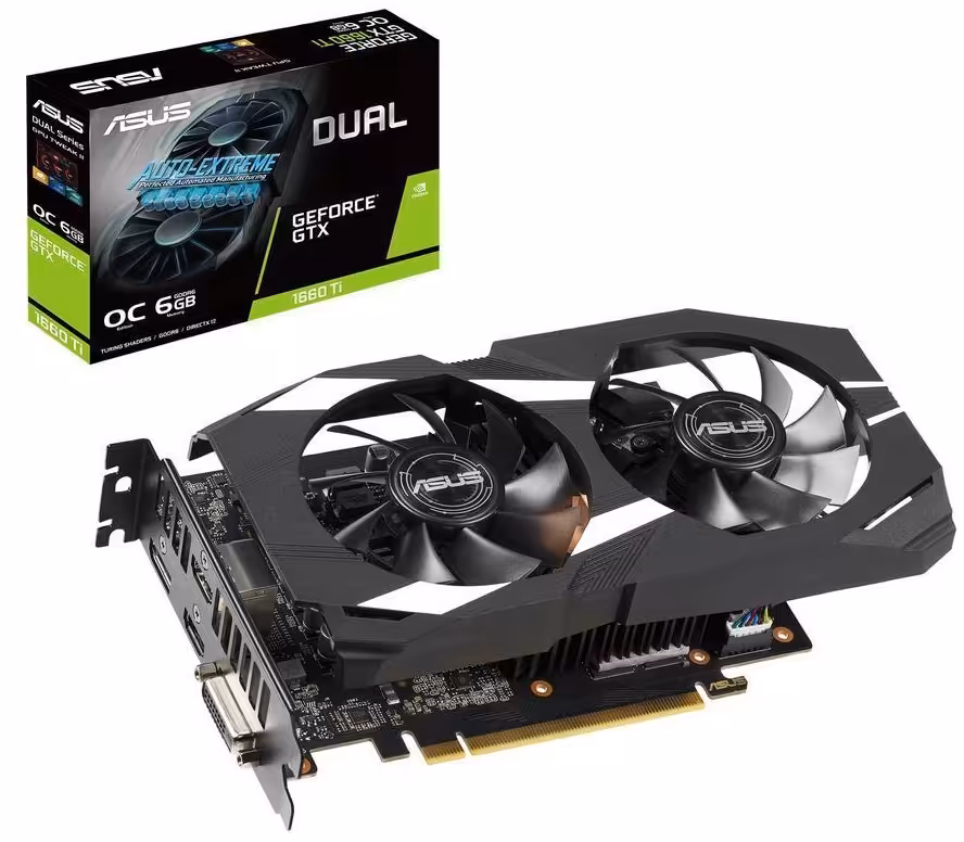 کارت گرافیک ایسوس مدل DUAL-GTX1660TI-O6G با حافظه 6 گیگابایت