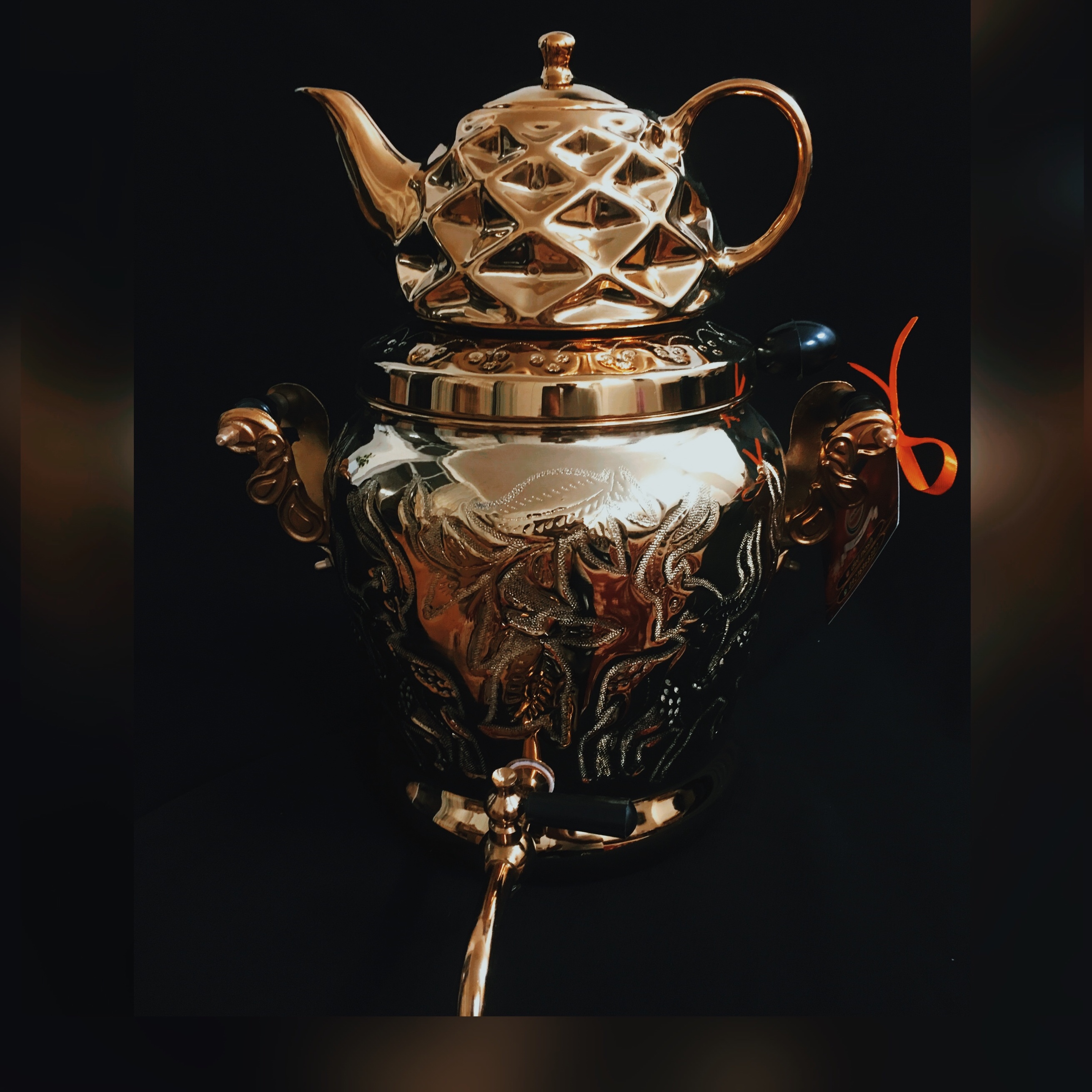 کتری  قوری تمام برنجی ابکاری ثابت 