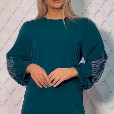 شومیز کرپ الیزه گرم بالا مدل تینا - کد 283