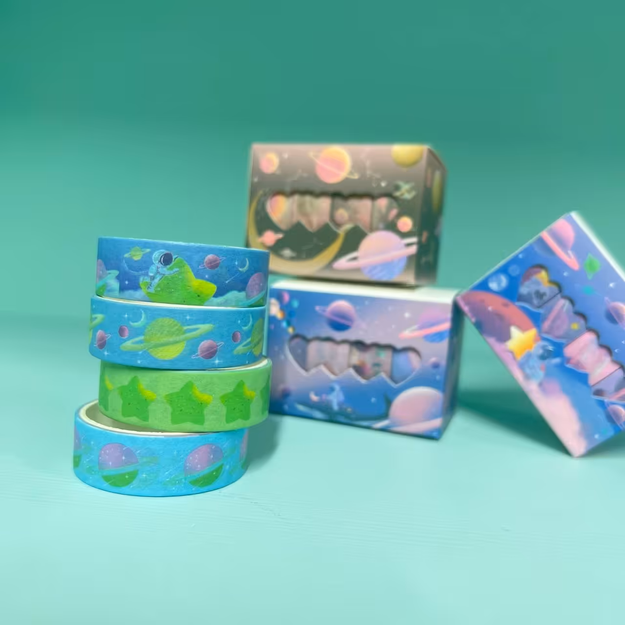 چسب واشی فانتزی ست 4 عددی طرح گلکسی