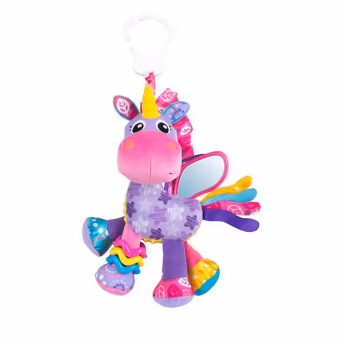 عروسک 10 اینچی آویزدار اسب شاخ دار پلی گرو Playgro صورتی