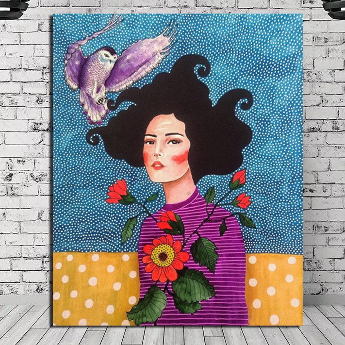 تابلو نقاشی دستی روی بوم 50 در 70