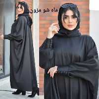 مانتو اسلامی کرپ اسکاچی مشکی مدل حلما ماه شو مزون 