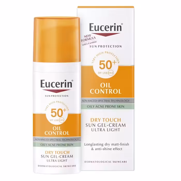 ژل ضد آفتاب و ضد جوش اوسرین EUCERIN مدل OIL CONTROL دارای SPF50 حجم 50 میل | مناسب پوست چرب