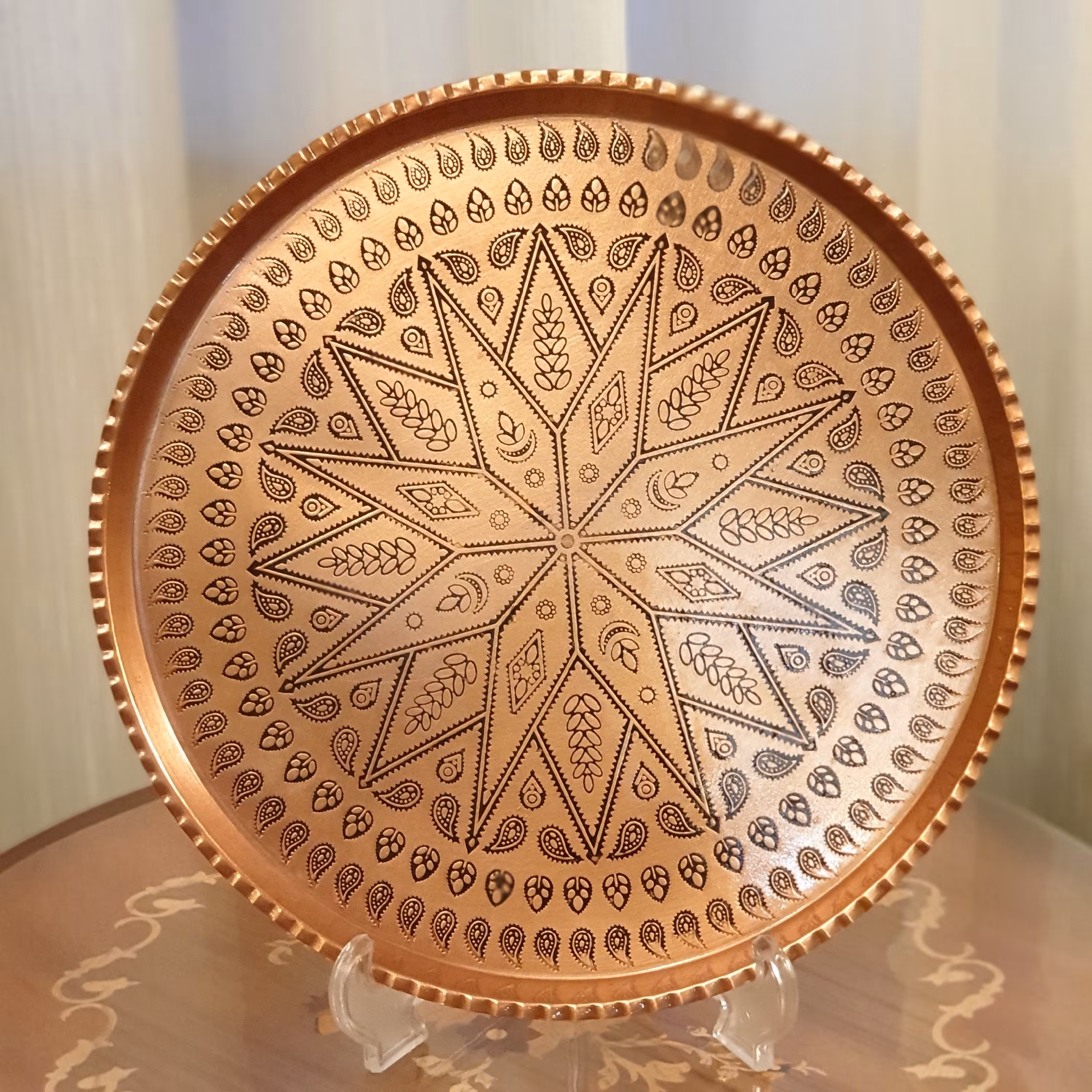 سینی مسی طرحدارنانوشده قطر29.5