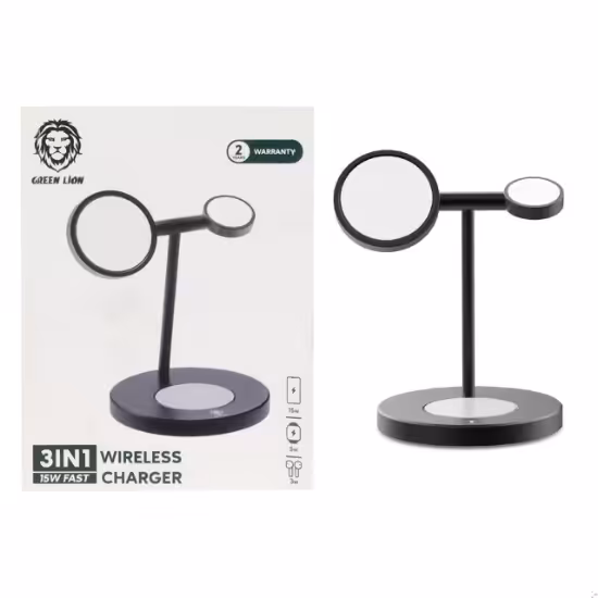 استند و شارژر وایرلس 3 کاره گرین لاین مدل GN3IN1MWC