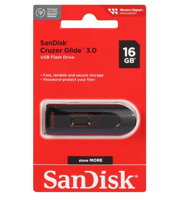 فلش مموری سن دیسک مدل Cruzer Glide USB 3.0 ظرفیت 16 گیگابایت