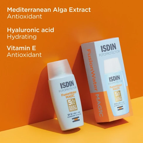 ضد آفتاب مجیک فیوژن واتر SPF 50 ایزدین بی رنگ سفارش اروپا
