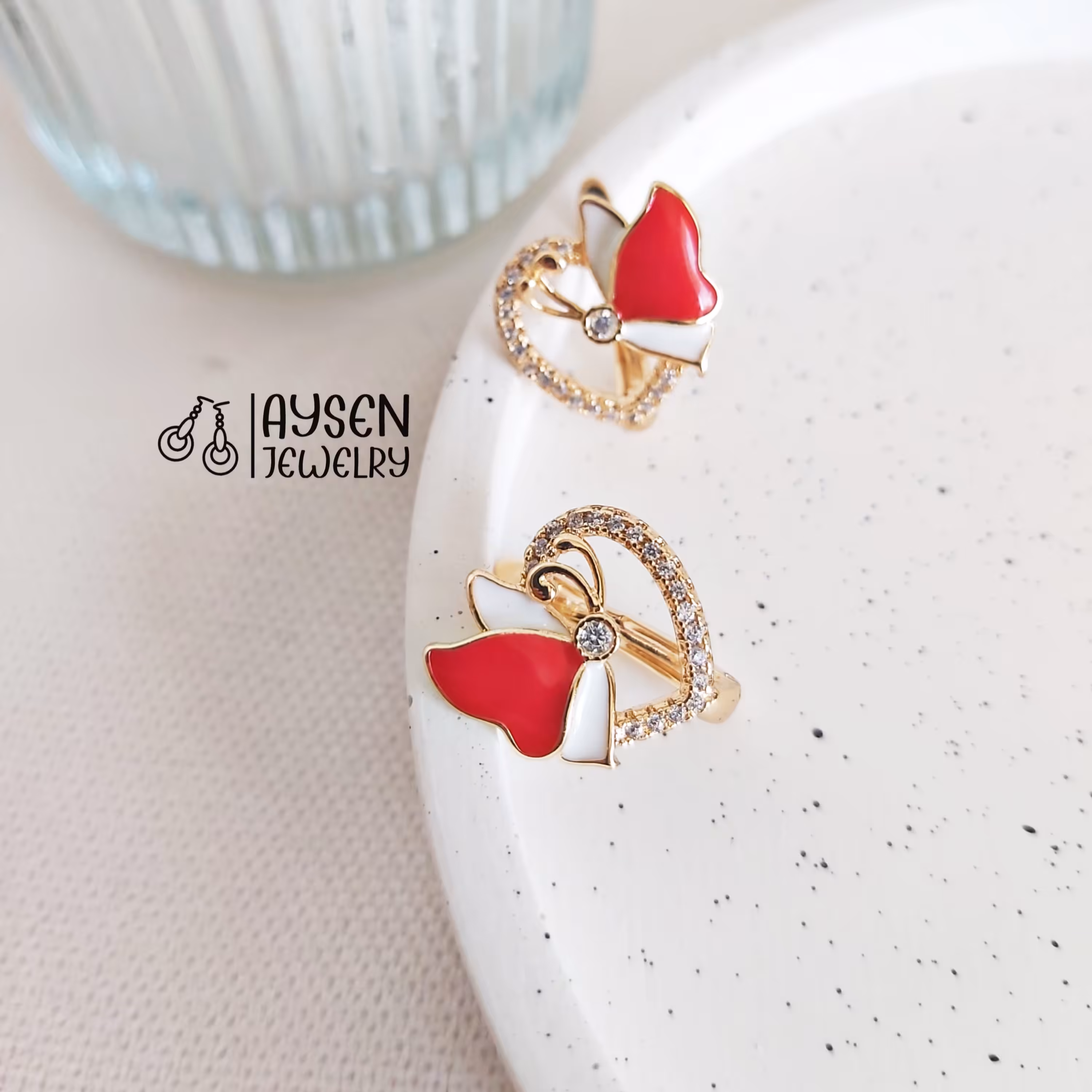 گوشواره ژوپینگ مدل پروانه ای