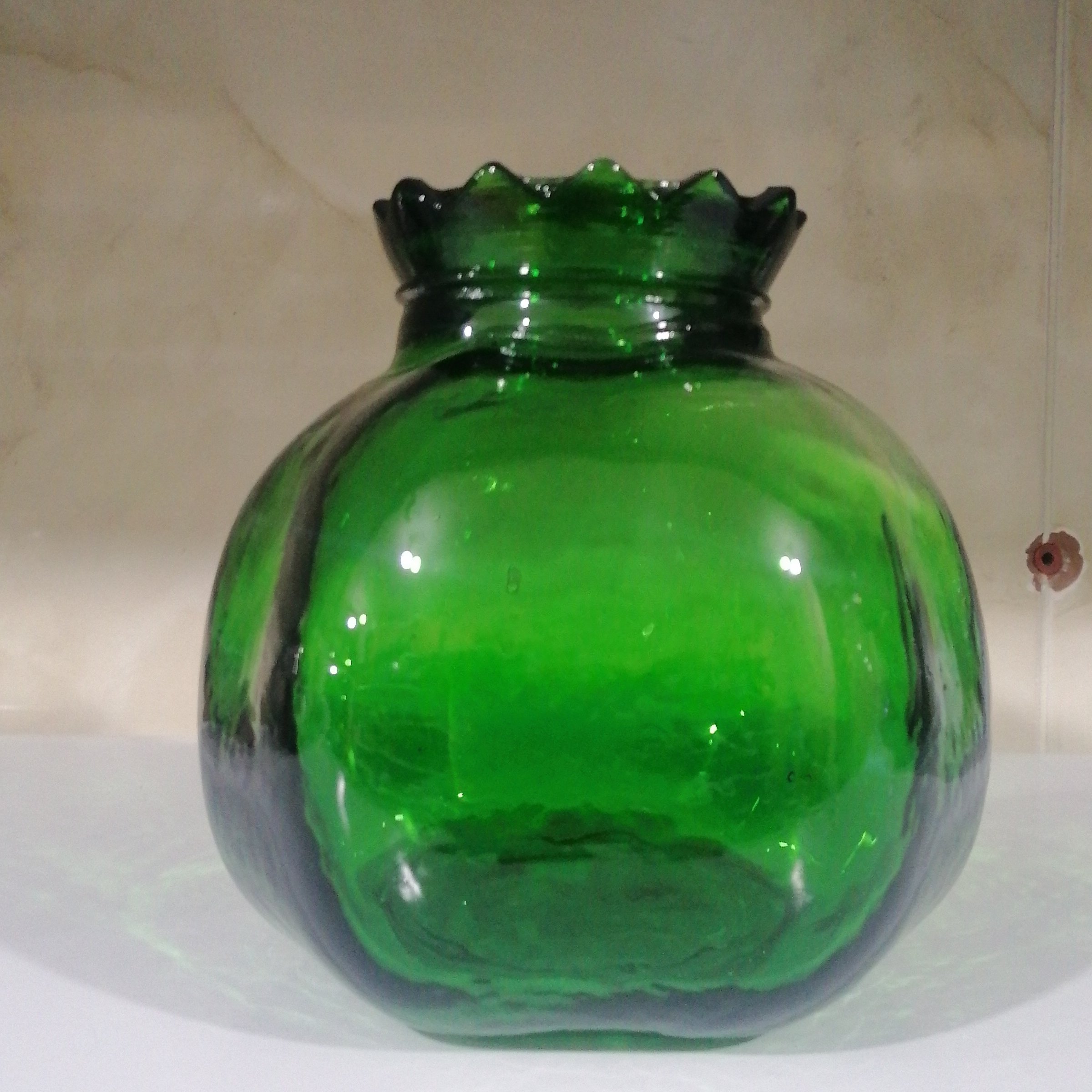 گلدان انار سبز ( خمیر مایه شیشه سبز است )
