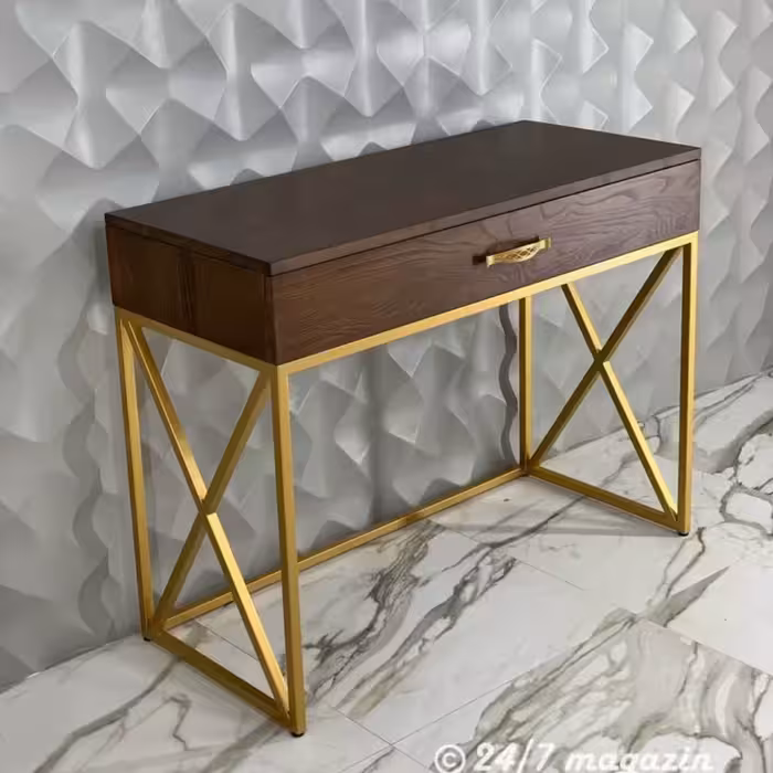 میز کنسول فلزی با بدنه ام دی اف