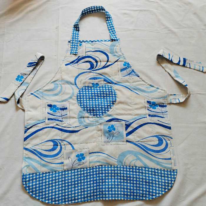 پیشبند آشپز خونه گارسونی سفارشی  4لایه یک لایه پشم شیشه یک لایه مشما 2لایه پارچه کتان نخ