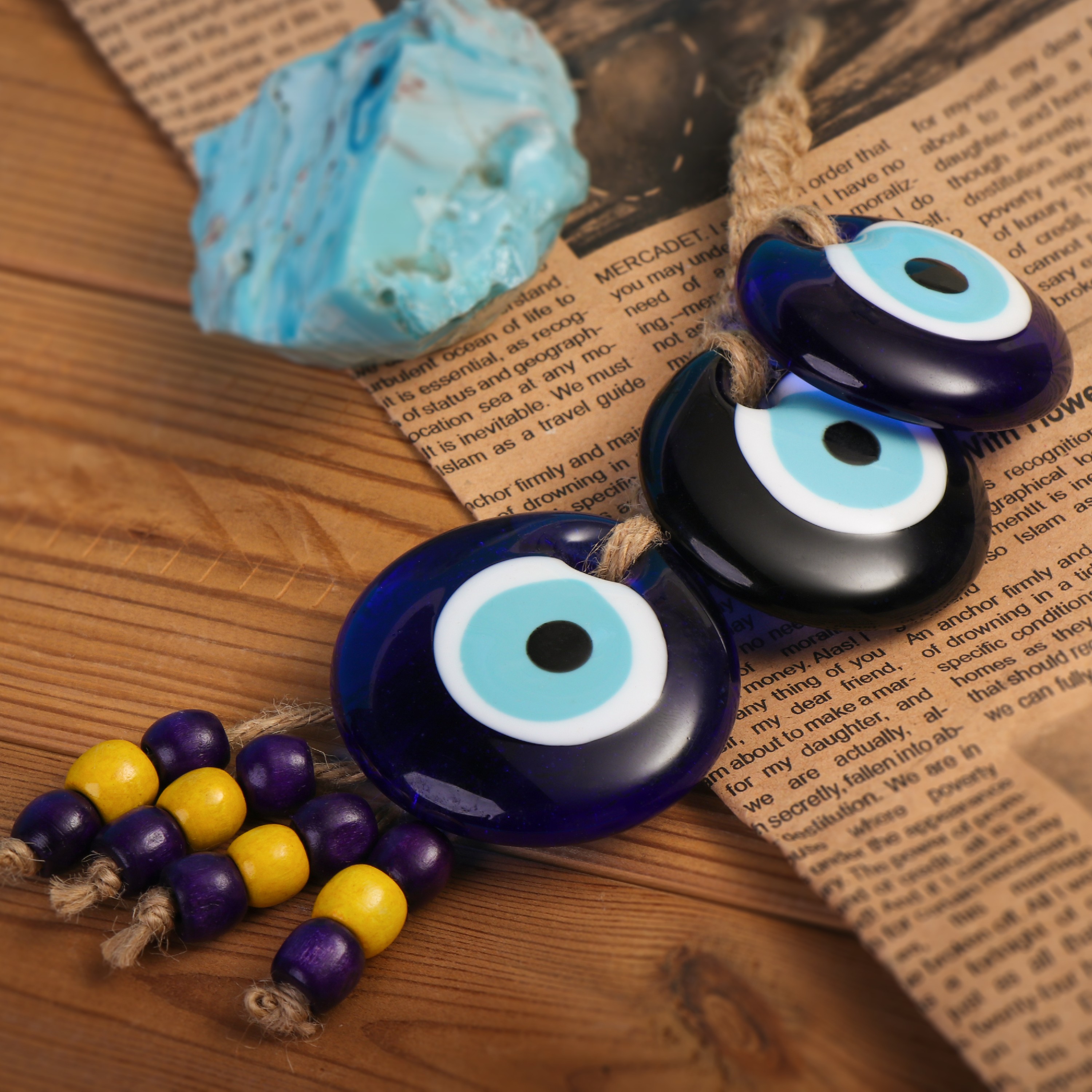 چشم نظر  . آویز چشم نظر سه تایی . وزن 210 گرم