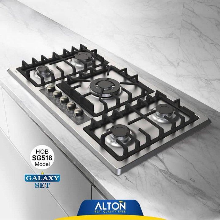 اجاق گاز 5 شعله رومیزی آلتون مدل SG 518 استیل