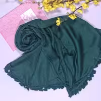 شال کنفی 2 نیم متری رنگ سبز تیره