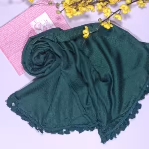 شال کنفی 2 نیم متری رنگ سبز تیره