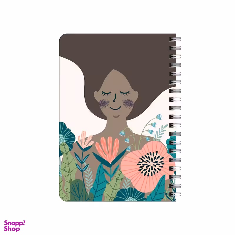 دفترچه یادداشت 80 برگ بامبیلیپ مدل چوبی طرح دختر و گل کد 5085952