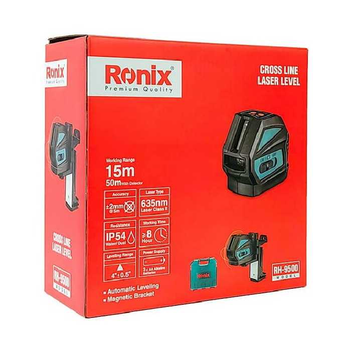 تراز لیزریRH-9500 رونیکس 360 درجه دوخط 120 درجه نور قرمز