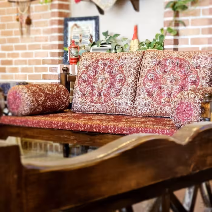 ست 5 تکه پشتی سنتی طرح سالار رنگ قرمز 