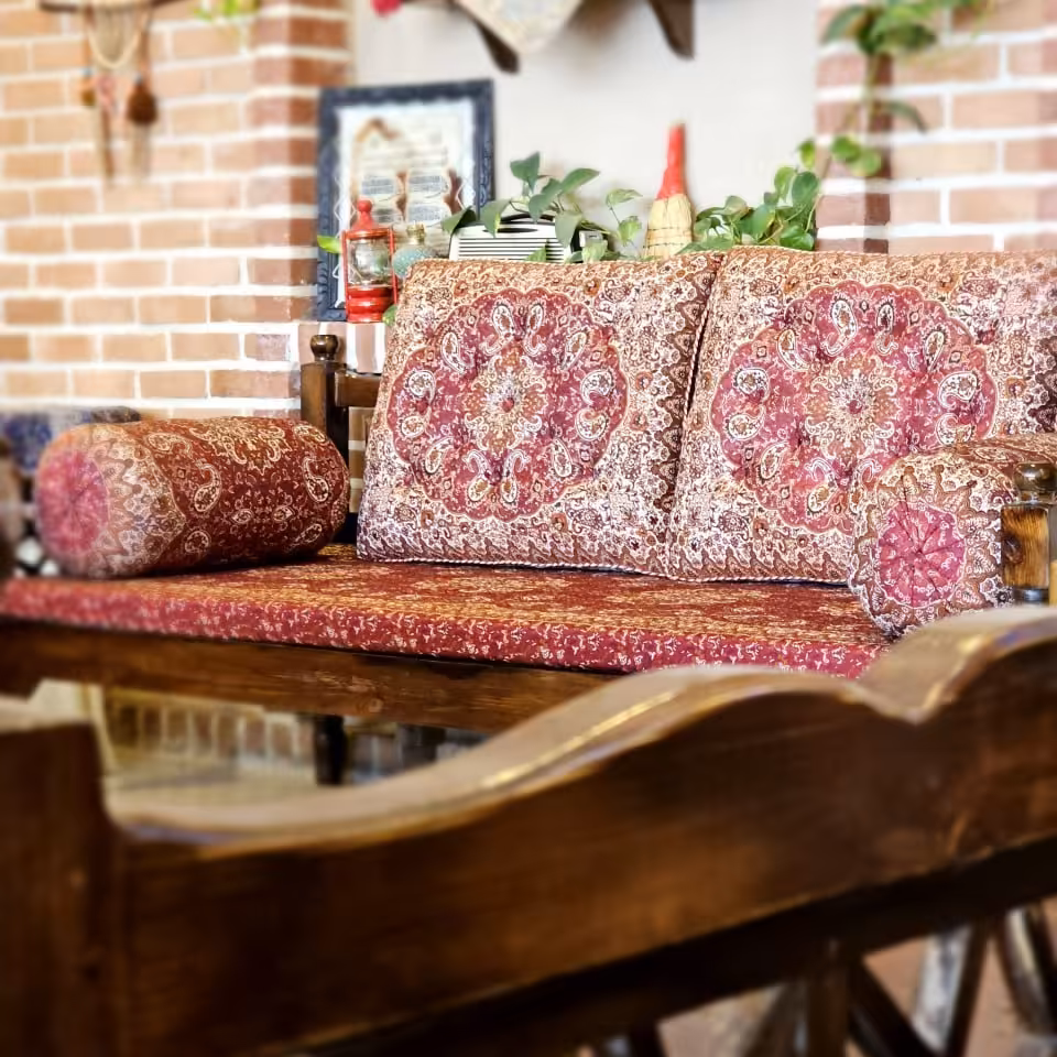 ست 5 تکه پشتی سنتی طرح سالار رنگ قرمز 