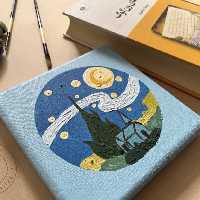 تابلو نقاشی شب پرستاره     آکرلیک 15در 15 (پس کرایه)