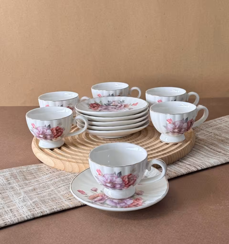 سرویس چای خوری 12 پارچه طرح گل