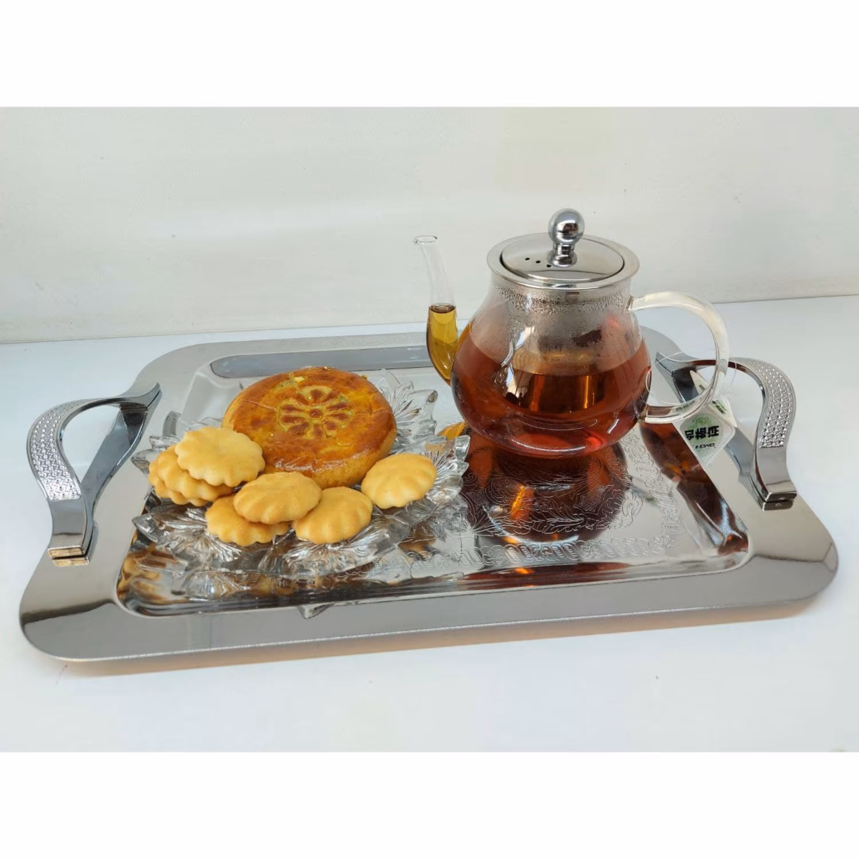 قوری800پیرکس خارجی کیفیت عالی صافی استیل درب قفلی