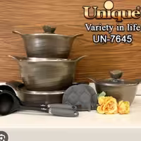 سرویس قابلمه 11 پارچه زیتونی رز یونیک 7645