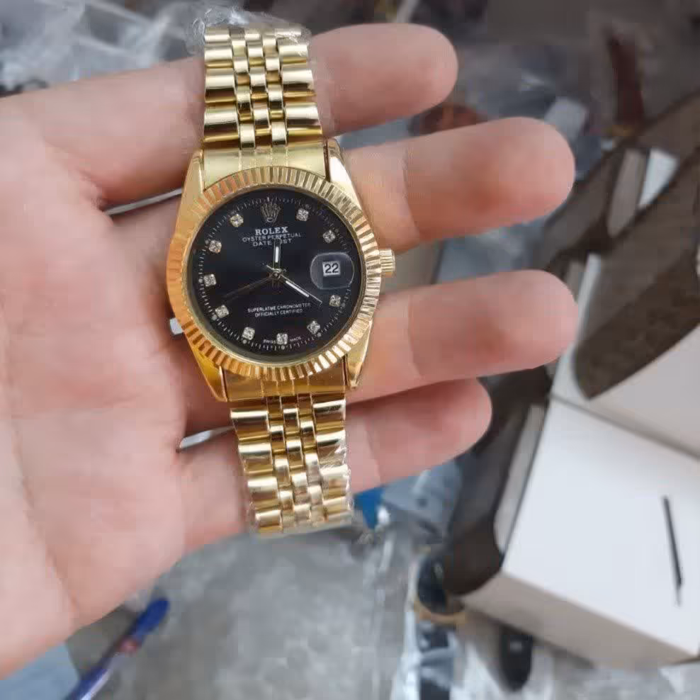 ست ساعت زنانه و مردانه بند استیل شش ماه گارانتی موتور تقویم دار 